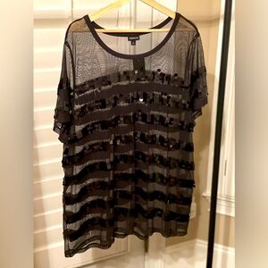 NWT - Torrid Semi-Sheer Tiered Women's Top - Black 🖤